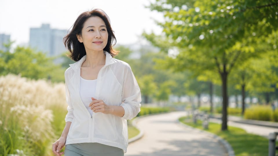 Phụ nữ tuổi mãn kinh đi bộ vận động nhẹ để giảm đau khớp