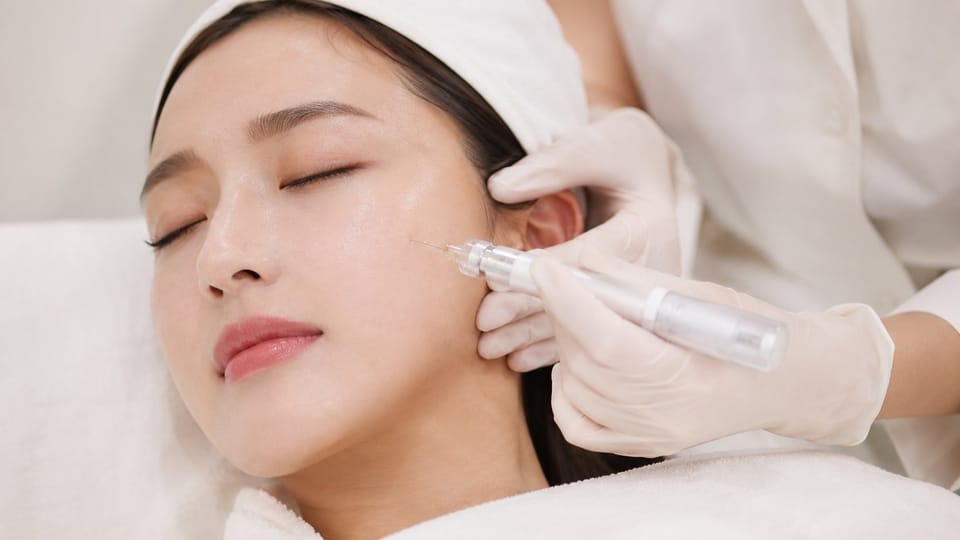 Tiêm skin booster HA vào da để cấp ẩm sâu và kích thích collagen