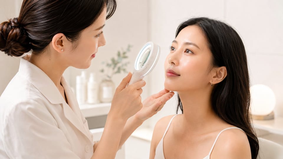 Soi da đánh giá tình trạng mụn viêm trước khi triệt lông laser