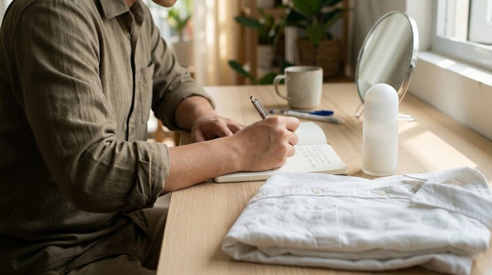Ảnh minh họa AI: Theo dõi tình huống còn ướt khi đã dùng lăn ngăn mồ hôi