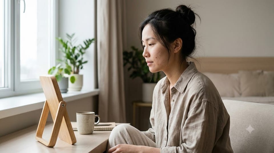 Ảnh minh họa AI: Theo dõi triệu chứng khi nổi mụn sau facial thay vì tự kết luận đẩy mụn