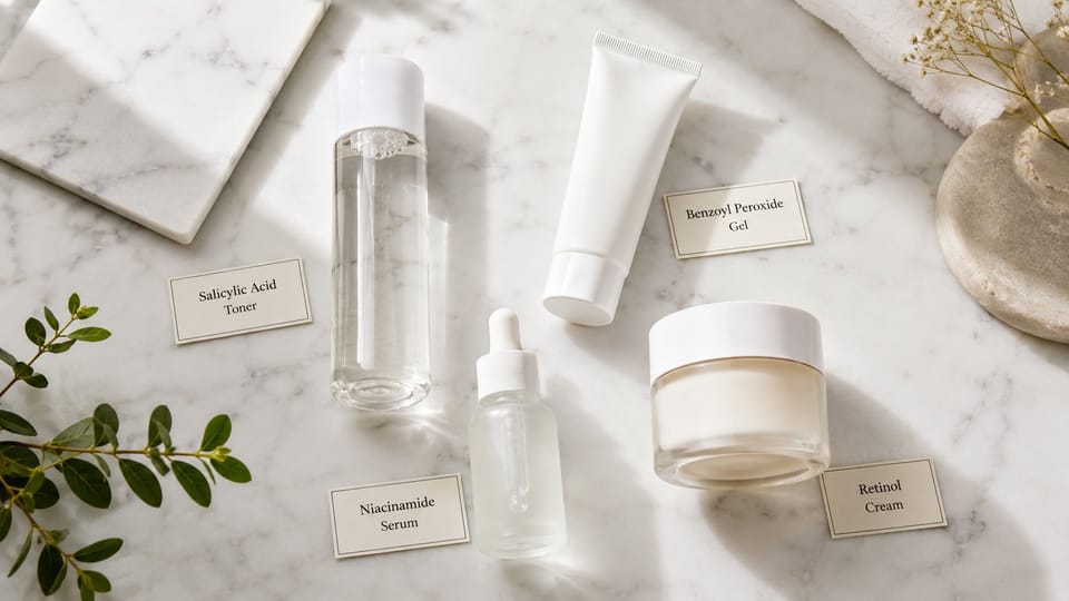 Thành phần trị mụn: Salicylic acid, Benzoyl peroxide và cách kết hợp đúng